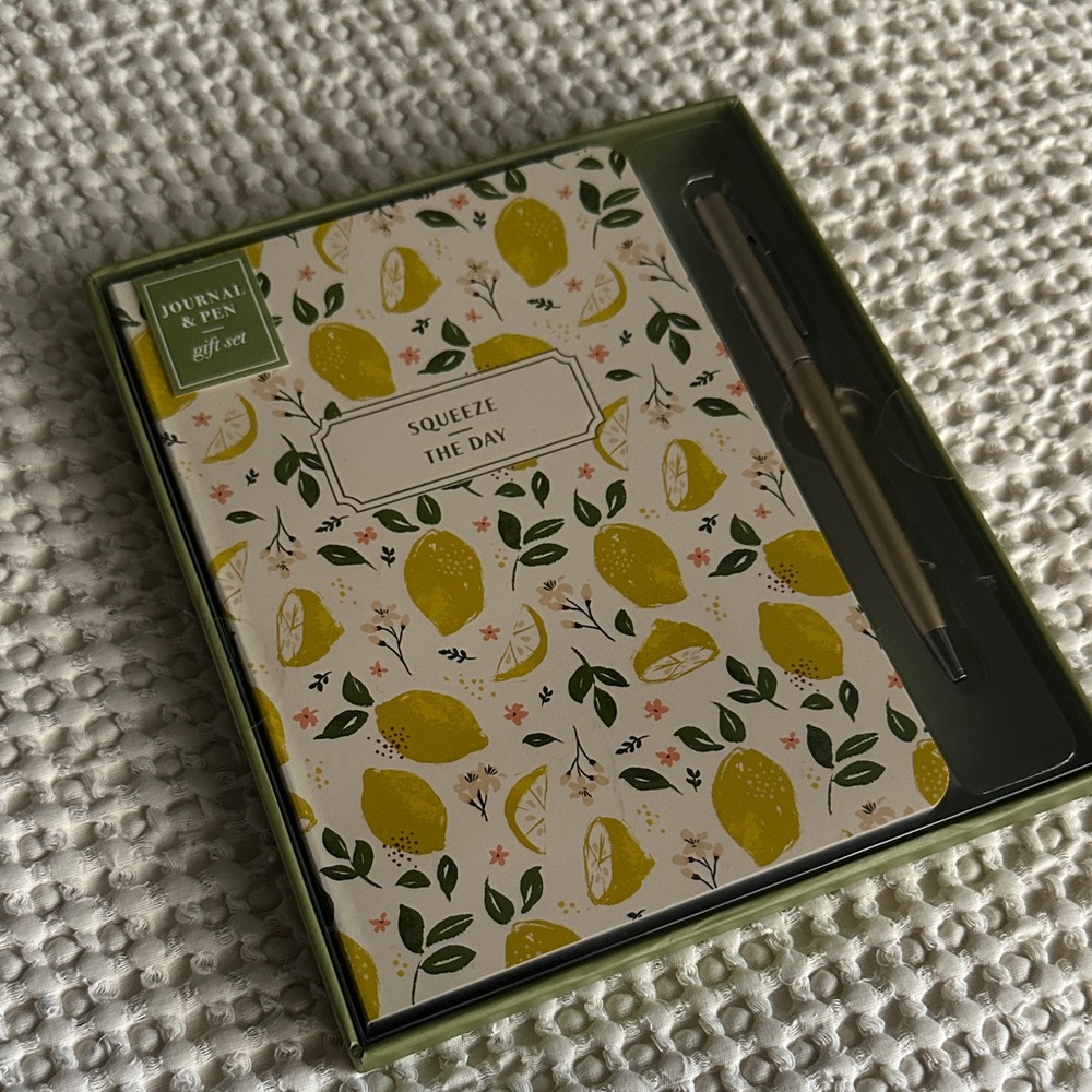 Lemon-Themed Notebook and Pen Set